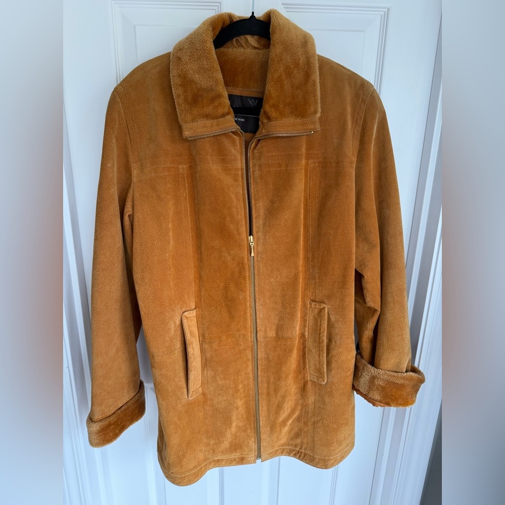 Vintage Winlit New York genuine leather Zip-Front Coat in Chestnut Brown